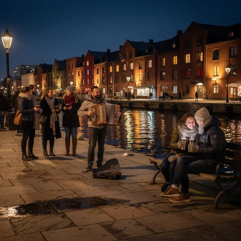 Besucher genießen die Ausstellungen im Ozeaneum, umgeben von faszinierenden Meereslebewesen.